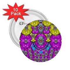 Fantasy Bloom In Spring Time Lively Colors 2 25  Buttons (10 Pack)  by pepitasart