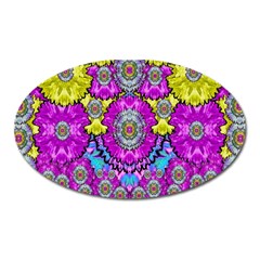 Fantasy Bloom In Spring Time Lively Colors Oval Magnet by pepitasart