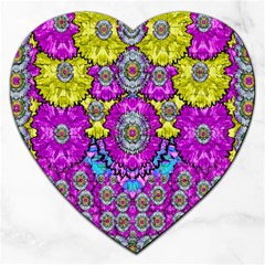 Fantasy Bloom In Spring Time Lively Colors Jigsaw Puzzle (heart) by pepitasart