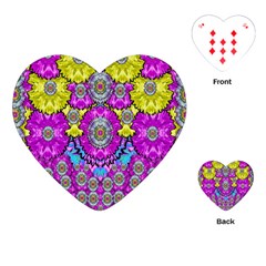 Fantasy Bloom In Spring Time Lively Colors Playing Cards (heart)  by pepitasart