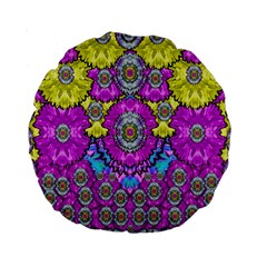 Fantasy Bloom In Spring Time Lively Colors Standard 15  Premium Round Cushions by pepitasart