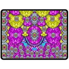 Fantasy Bloom In Spring Time Lively Colors Double Sided Fleece Blanket (large)  by pepitasart