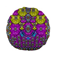 Fantasy Bloom In Spring Time Lively Colors Standard 15  Premium Flano Round Cushions by pepitasart