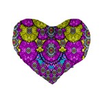 Fantasy Bloom In Spring Time Lively Colors Standard 16  Premium Flano Heart Shape Cushions Front