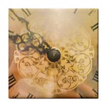 Old Wall Clock Vintage Style Photo Tile Coasters Front