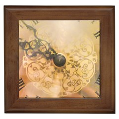 Old Wall Clock Vintage Style Photo Framed Tiles by dflcprints