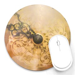 Old Wall Clock Vintage Style Photo Round Mousepads by dflcprints