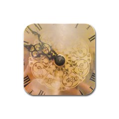 Old Wall Clock Vintage Style Photo Rubber Square Coaster (4 Pack)  by dflcprints