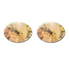 Old Wall Clock Vintage Style Photo Cufflinks (oval) by dflcprints