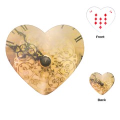 Old Wall Clock Vintage Style Photo Playing Cards (heart)  by dflcprints