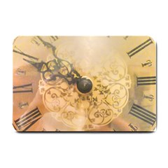 Old Wall Clock Vintage Style Photo Small Doormat  by dflcprints