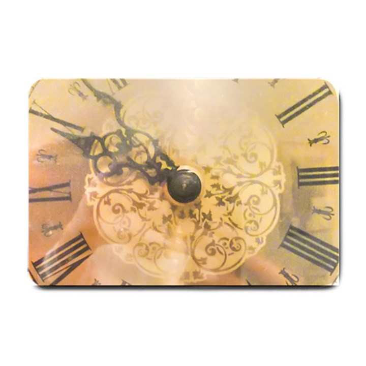 Old Wall Clock Vintage Style Photo Small Doormat 