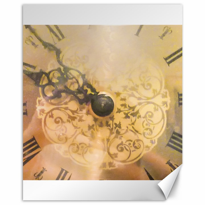 Old Wall Clock Vintage Style Photo Canvas 11  x 14  