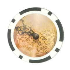 Old Wall Clock Vintage Style Photo Poker Chip Card Guard by dflcprints