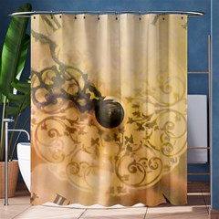 Old Wall Clock Vintage Style Photo Shower Curtain 60  X 72  (medium)  by dflcprints