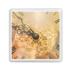 Old Wall Clock Vintage Style Photo Memory Card Reader (square)  by dflcprints