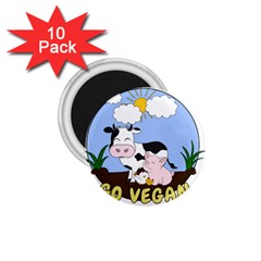 Friends Not Food - Cute Pig And Chicken 1 75  Magnets (10 Pack)  by Valentinaart