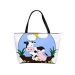 Friends Not Food - Cute Pig and Chicken Shoulder Handbags Front