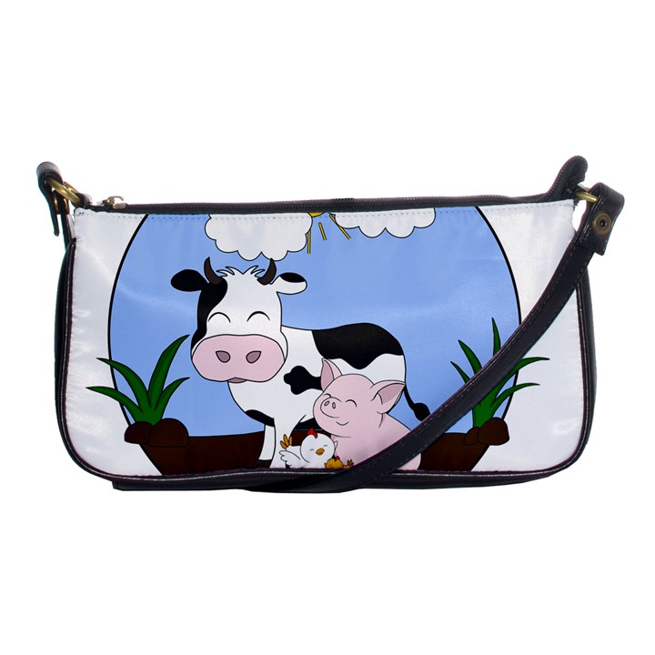 Friends Not Food - Cute Pig and Chicken Shoulder Clutch Bags