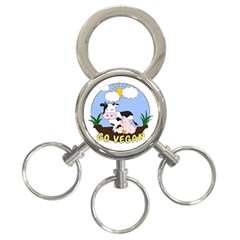 Friends Not Food - Cute Pig And Chicken 3-ring Key Chains by Valentinaart