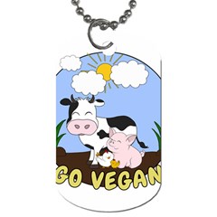 Friends Not Food - Cute Pig And Chicken Dog Tag (one Side) by Valentinaart