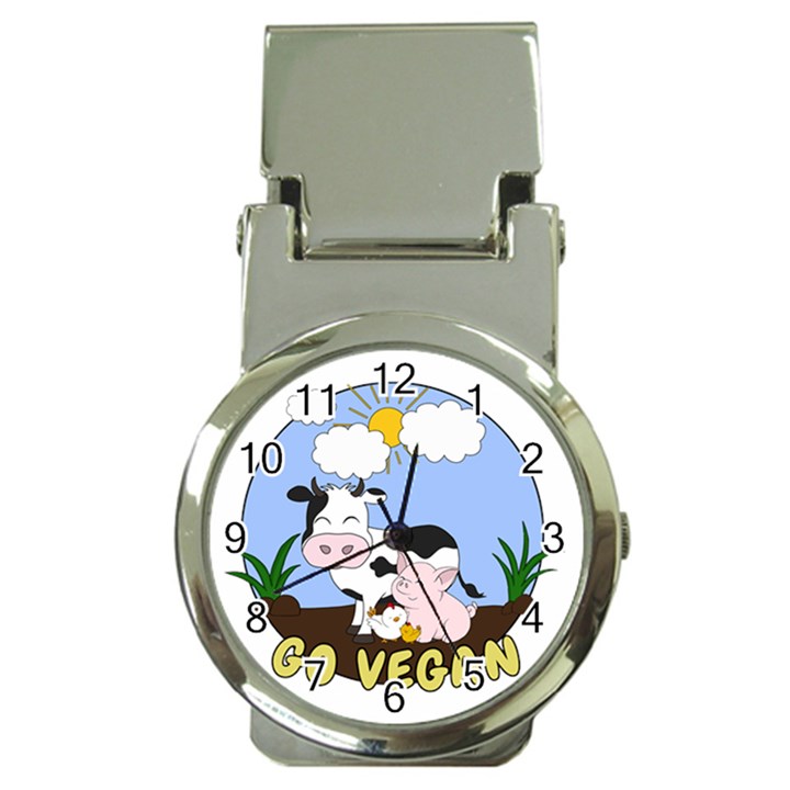 Friends Not Food - Cute Pig and Chicken Money Clip Watches