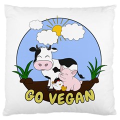 Friends Not Food - Cute Pig And Chicken Standard Flano Cushion Case (two Sides) by Valentinaart