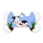 Friends Not Food - Cute Pig and Chicken Dog Tag Bone (Two Sides) Front