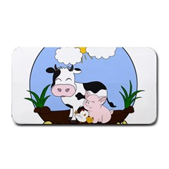 Friends Not Food - Cute Pig And Chicken Medium Bar Mats by Valentinaart