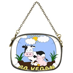 Friends Not Food - Cute Pig And Chicken Chain Purses (one Side)  by Valentinaart