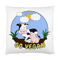 Friends Not Food - Cute Pig And Chicken Standard Cushion Case (one Side) by Valentinaart