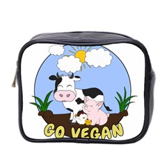 Friends Not Food - Cute Pig And Chicken Mini Toiletries Bag 2-side by Valentinaart