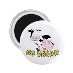 Friends Not Food - Cute Pig And Chicken 2 25  Magnets by Valentinaart