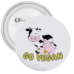 Friends Not Food - Cute Pig And Chicken 3  Buttons by Valentinaart