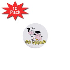 Friends Not Food - Cute Pig And Chicken 1  Mini Buttons (10 Pack)  by Valentinaart