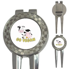 Friends Not Food - Cute Pig And Chicken 3-in-1 Golf Divots by Valentinaart