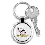 Friends Not Food - Cute Pig and Chicken Key Chains (Round)  Front