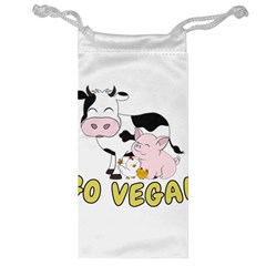 Friends Not Food - Cute Pig And Chicken Jewelry Bag by Valentinaart