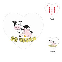 Friends Not Food - Cute Pig And Chicken Playing Cards (heart)  by Valentinaart