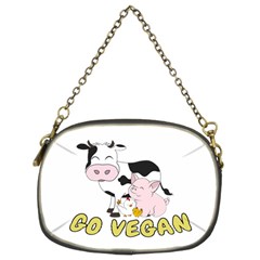 Friends Not Food - Cute Pig And Chicken Chain Purses (two Sides)  by Valentinaart