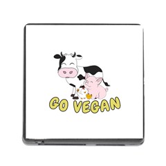 Friends Not Food - Cute Pig And Chicken Memory Card Reader (square) by Valentinaart