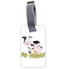 Friends Not Food - Cute Pig And Chicken Luggage Tags (two Sides) by Valentinaart