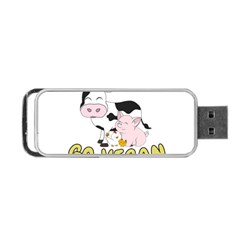 Friends Not Food - Cute Pig And Chicken Portable Usb Flash (two Sides) by Valentinaart