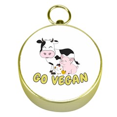 Friends Not Food - Cute Pig And Chicken Gold Compasses by Valentinaart