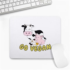 Friends Not Food - Cute Pig And Chicken Large Mousepads by Valentinaart