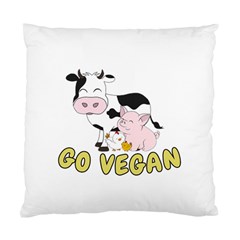 Friends Not Food - Cute Pig And Chicken Standard Cushion Case (two Sides) by Valentinaart