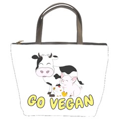 Friends Not Food - Cute Pig And Chicken Bucket Bags by Valentinaart