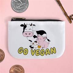 Friends Not Food - Cute Pig And Chicken Mini Coin Purses by Valentinaart