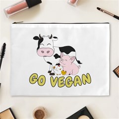 Friends Not Food - Cute Pig And Chicken Cosmetic Bag (xl) by Valentinaart