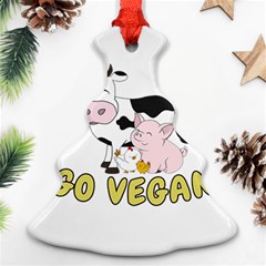 Friends Not Food - Cute Pig And Chicken Ornament (christmas Tree)  by Valentinaart